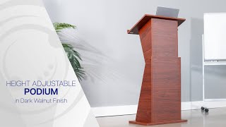 STAND-PDMH Dark Walnut Height Adjustable Podium by VIVO