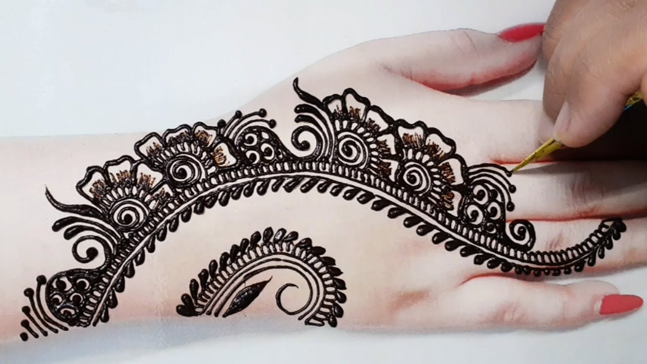 Beautiful Mehndi Design Tutorial #mehndidesigns #mehndiart - YouTube