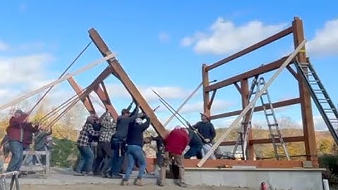 Old Fashioned Timber Frame Barn Raising