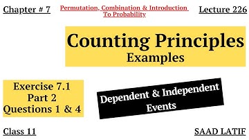 Class 11 Maths | Lecture 226 | Chapter 7 | Ex 7.1 | Dependent & Independent Events