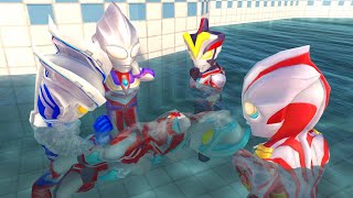 ADIK ULTRAMAN GINGA TENGELAM DALAM KOLAM RENANG HAMPIR MENINGGAL - GTA ULTRAMAN LUCU