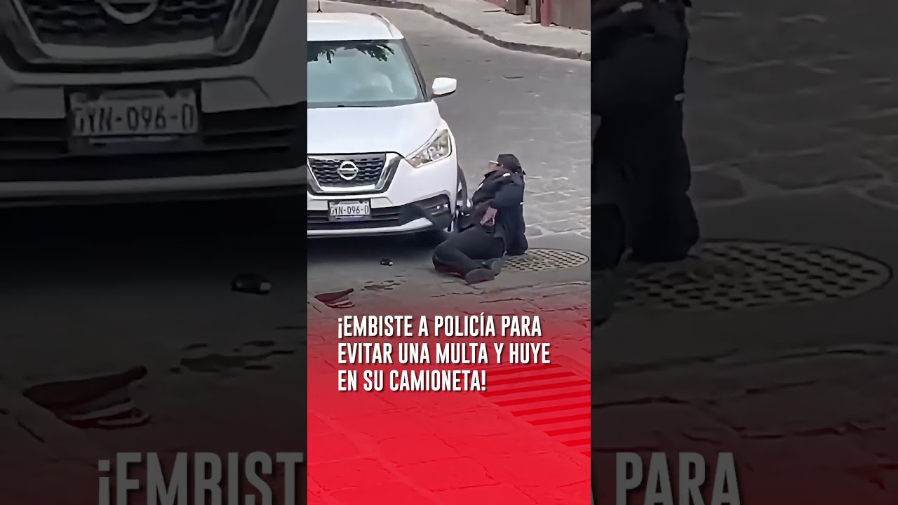 Conductora embiste a policía para evitar multa e intenta huir en Guanajuato #shorts