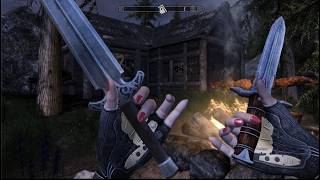 skyrim 1st person dual dagger weapon check idle animation