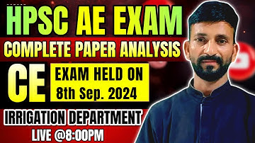 HPSC AE Civil Complete Paper Analysis, Objections & Answer key held on 8th Sep