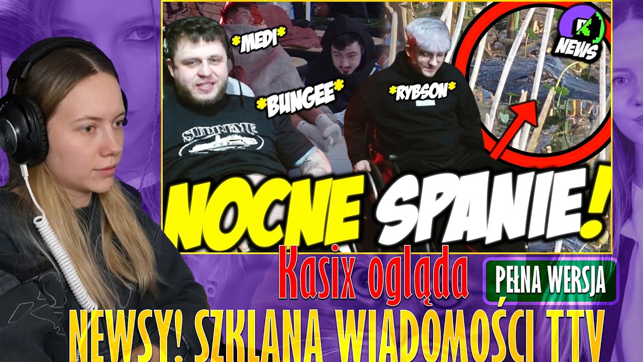 Kasix ogląda BUNGEE IRL Z RYBSONEM I MEDUSKĄ! NOCNE SPANIE! AZDUS i KROKODYL! NEWSY! SZKLANA