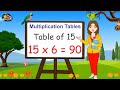 Table of 15  times tables  multiplication tables  15 ka pahada  learning booster  maths tables