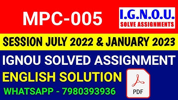 MPC-05 Solved Assignment 2023-24 English, MPC-05 Solved Assignment 23-24, MPC 5 Assignment