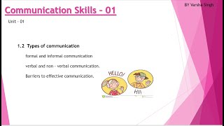 Lecture - 02 | Communication Skills - 01 | Types of communication | Communication barrier unit - 1.2