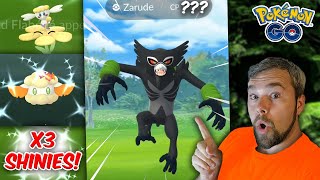Zarude Caught! And it was... Shiny Flabébé & Costume Cottonee Hunt! Amazing Luck! (Pokémon GO)