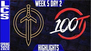 GG vs 100 Highlights | LCS Spring 2020 W5D2 | Golden Guardians vs 100 Thieves