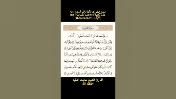 سورة الشورى، [الآيات: 27-28-29-30-31] القارئ الشيخ محمد الفقيه حفظه الله