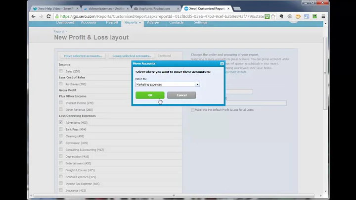 Create New Layout for Reports In Xero