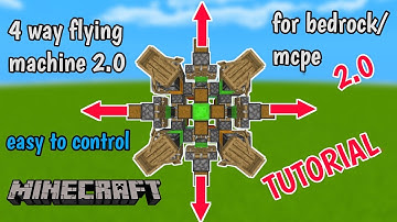 How to Build a Four-Way Flying Machine 2.0 in Minecraft mcpe/bedrock