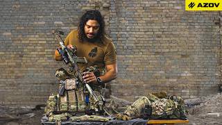 Tests des armes et équipements du chasseur Azov pour les missions d'assaut et de reconnaissance