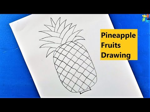 How to Draw Pineapple Fruits | Anaros fol Drawing