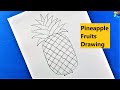 How to draw pineapple fruits  anaros fol drawing