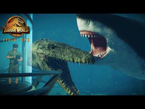 MEGALODON vs Mosasaurus RESEARCH FACILITY | Jurassic World Evolution 2 Speed Build