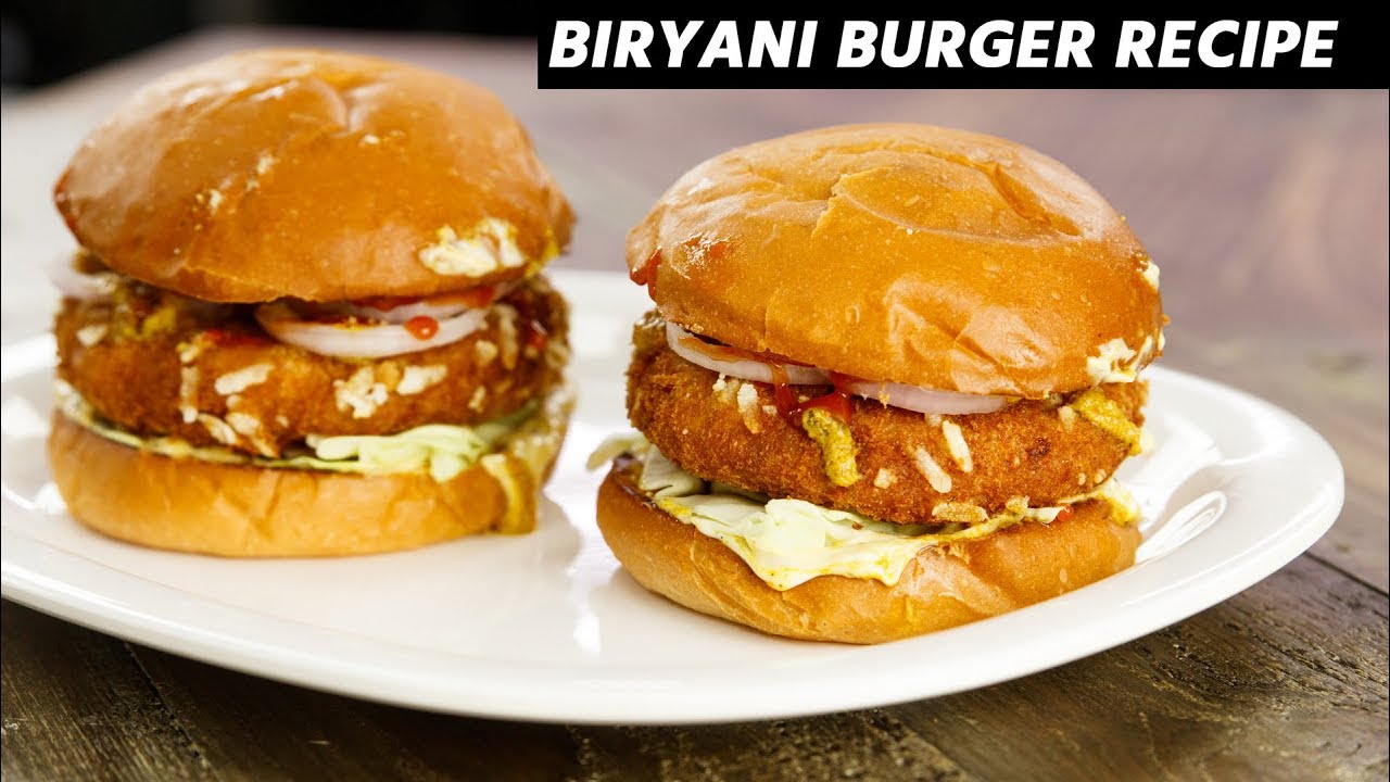 Biryani Burger Recipe - Hyderabadi Dum Vegetable Biriyani Patty Burger CookingShooking | Yaman Agarwal