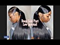 DEEP SIDE PART LOW PONYTAIL | Celie Hair