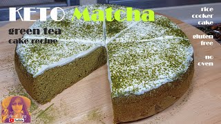 EASY RICE COOKER CAKE RECIPES:   KETO Matcha Green Tea Cake Recipe | Gluten-Free | No Oven Cakes