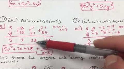 Algebra 2 Chapter 5 Test Review Video #1