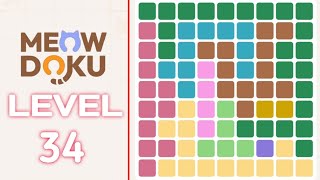 Meowdoku Brain Puzzle Level 34 Game Walkthrough