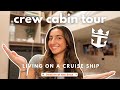 Where do crew live on a cruise ship  royal caribbean crew cabin tour  ovation of the seas 