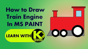 How to Draw Train Engine in MS Paint | Learn with KidSAZ