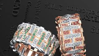 Alliances Uniques pour Dames - Bijoux 3D CAO vidéo