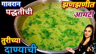 विदर्भ स्पेशल ओल्या तुरीच्या दाण्याची झनझाणीत आमटी | Turichya Danyachi Aamti | Vidarbha Special