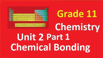 Grade 11 Chemistry Unit 2 Chemical Bonding Part 1