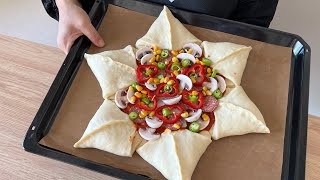 Bu Tarifi İlk Kez Bende Göreceksiniz😍Altıgen Kahvaltı Pizzası🥳Haftasonuna Yakışır Bir Lezzet✅ Resimi