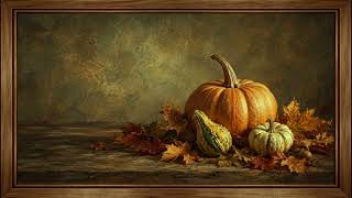 Information Framed Tv Art | Pumpkin & Leaves | Autumn Display | Silent Fall Wallpaper Guide