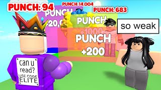 Roblox But Every Second You Get +1 Punch
