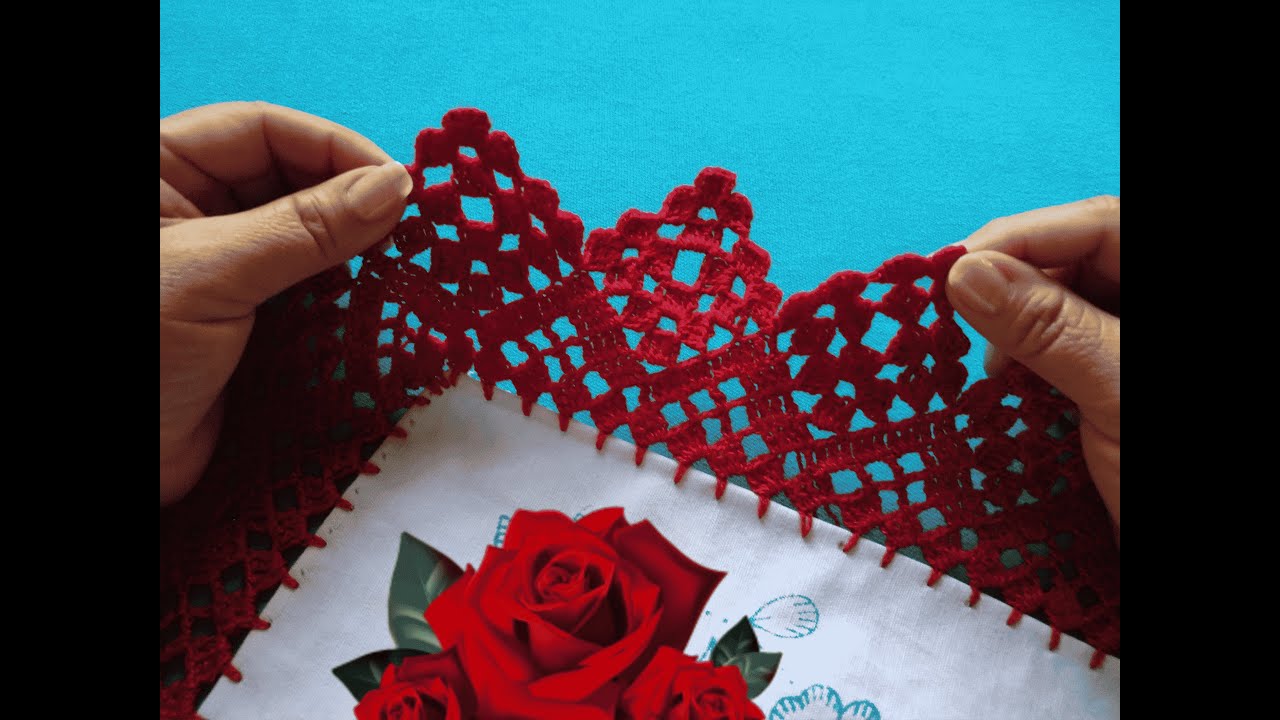 Puntilla para servilletas grandes num 874 super fácil.#parati #crochet #fypage #arte #fypシ゚