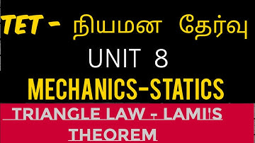 ugtrbmaths,tnpsc,unit 8 Mechanics-statics triangie law-lami