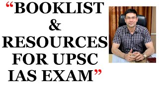 BOOKLIST & RESOURCES FOR UPSC CSE / IAS EXAM PREPARATION