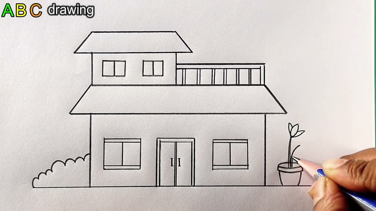 How to Draw House Step by Step | Cute Art Coloring Book - YouTube