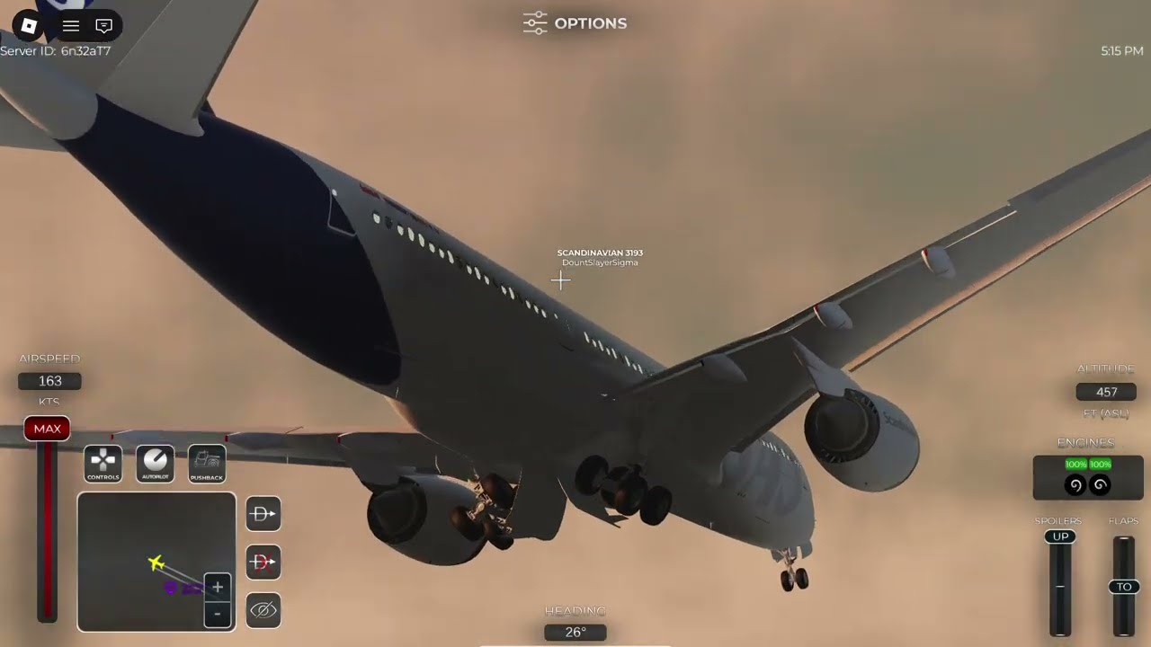 Scandinavian 3193 flight from GCLP-LRCA in Project Flight