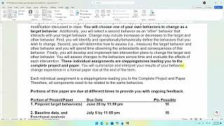 Behavior Change Project and Paper Overview and Resources