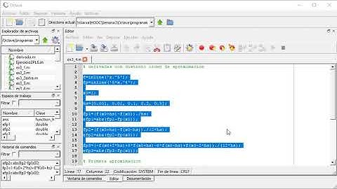 Orden de aproximación de la derivada con Octave | 24/35 | UPV