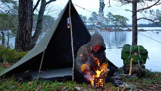 3 Days Alone in the Wilderness  Canvas Poncho Shelter  Disaster Struck Second Day