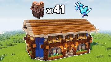 Minecraft: How To Build a Villager Trading Hall with 41 Villagers! (Tutorial)
