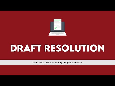 Introduction to Draft Resolutions || Delegate Training Video #11