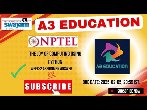 NPTEL The Joy of Computing using Python Week 2 Assignment Answers Solution Quiz | 2025 - Jan