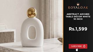 Royaloak Abstract Arched Table Décor White -10 inch