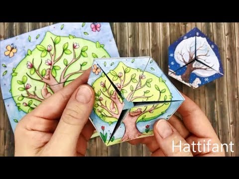 hattifant four seasons kaleidocycle tutorial with templates seasons templates