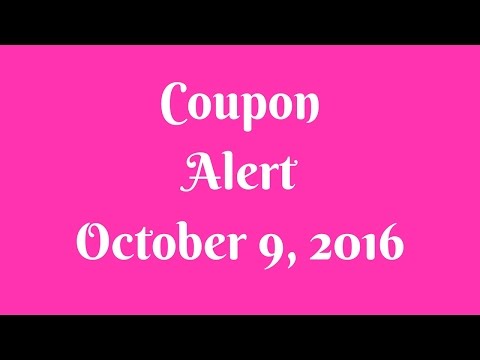 Coupon Alert for October 9, 2016