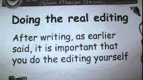 Editing Distance Education Learning materials