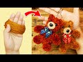 how to make pom pom teddy bear at home - woolen pom pom teddy bear - diy mini teddy bear easy